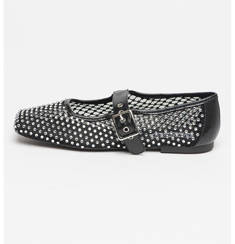 Пантофки с декоративни камъни - Черен Steve Madden