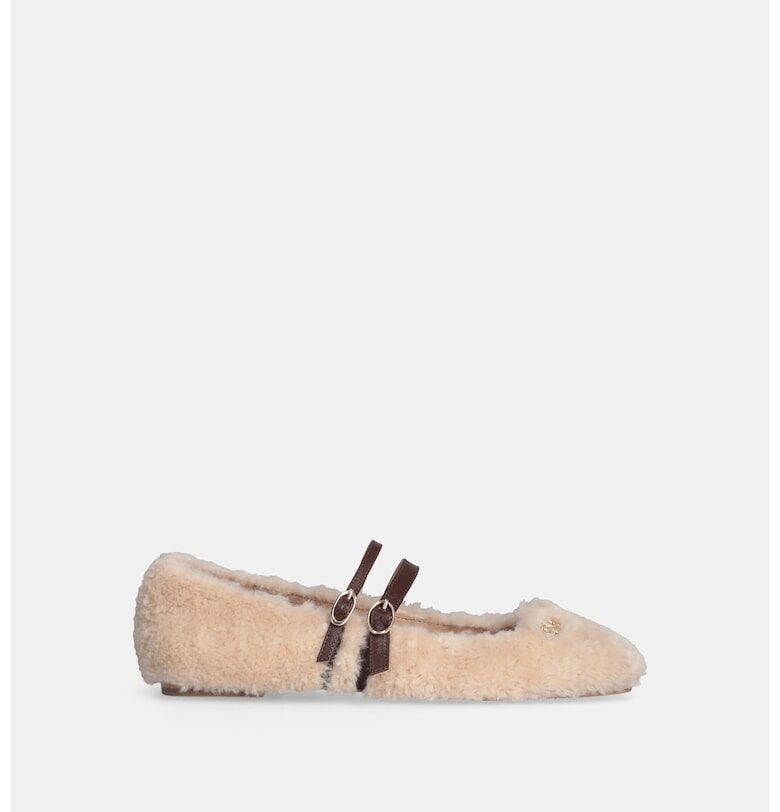 Пантофки с мъхеста повърхност - Светло бежово Liu Jo