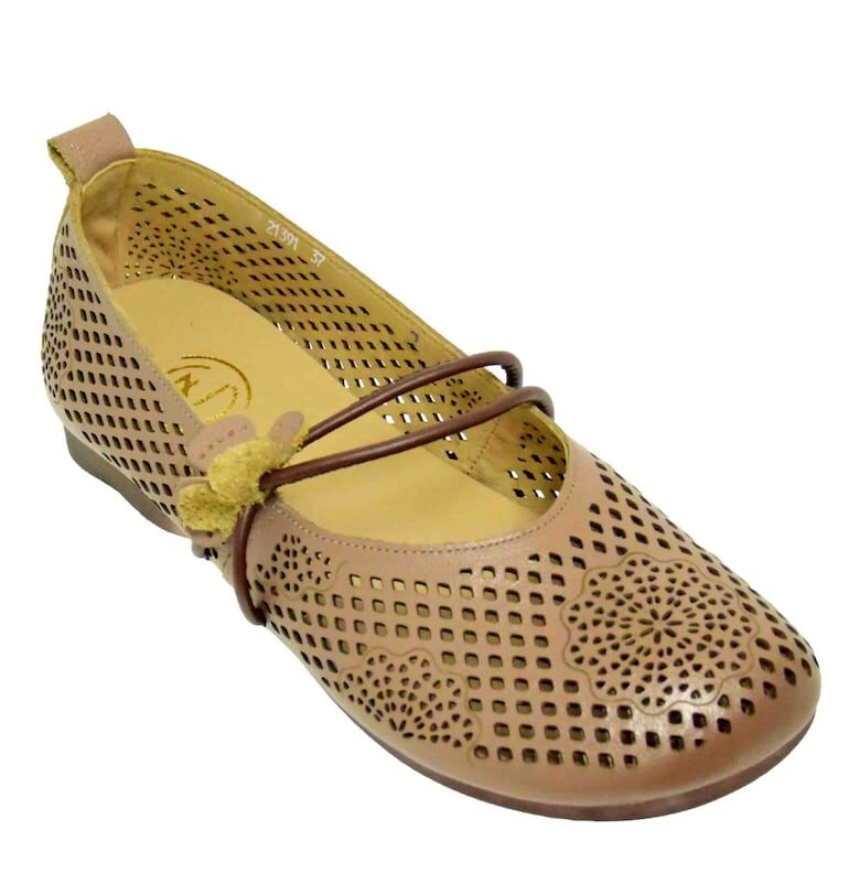 Перфорирани дамски обувки  Fo128 - - Apricot FORMAZIONE