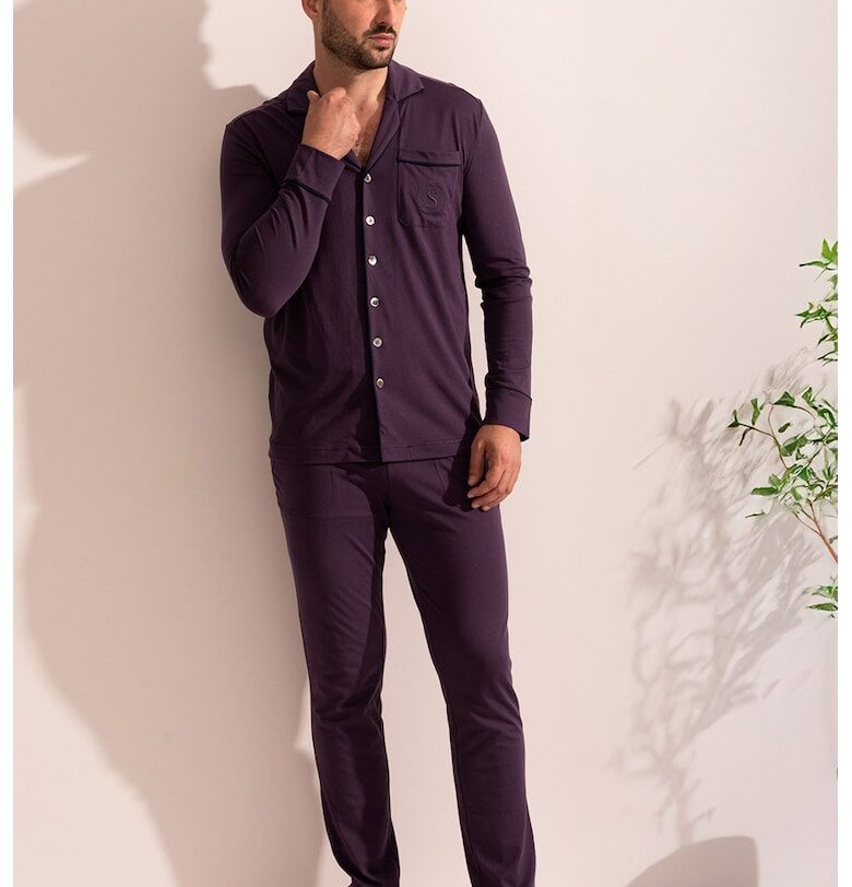 Пижама Anton от риза и панталон - Бледовиолетов Sofiaman