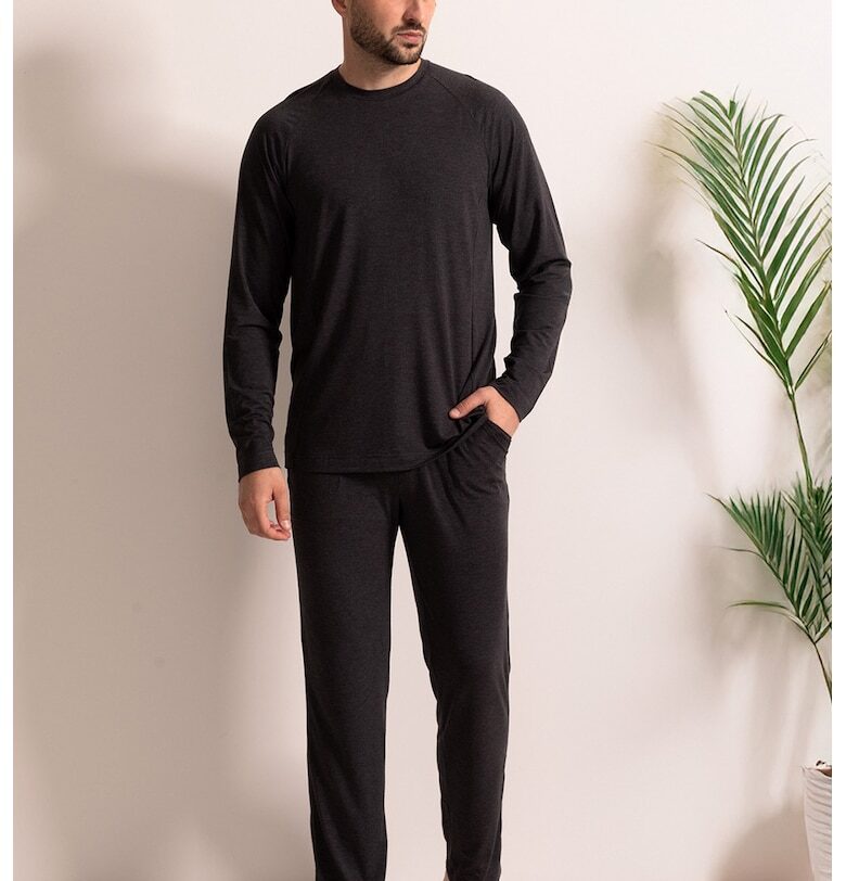 Пижама Cameron с дълги ръкави - Антрацитно сиво Sofiaman