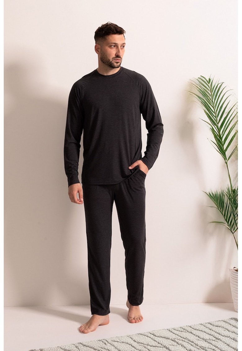 Пижама Cameron с дълги ръкави - Антрацитно сиво Sofiaman