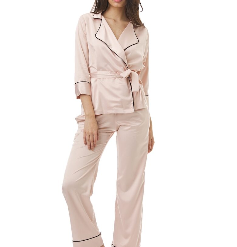 Пижама Iris със сатиниран ефект - Бледо розово En Prive