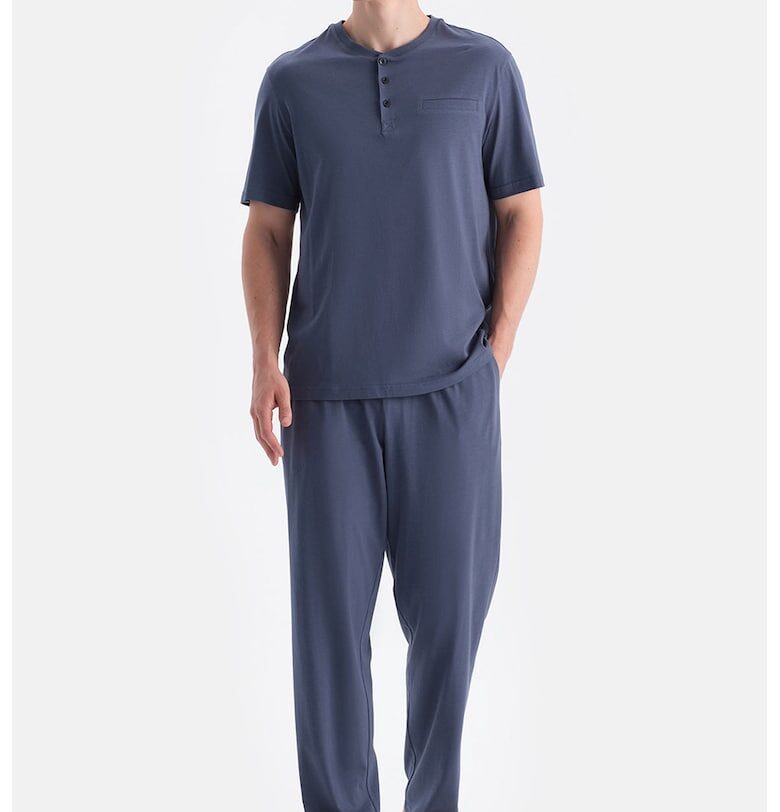 Пижама с модал и памук - Прашно синьо DAGI