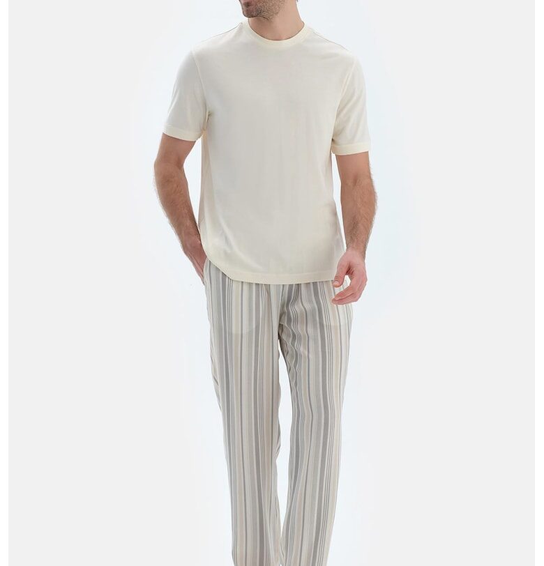 Пижама с модал с десен - Мръснобял DAGI