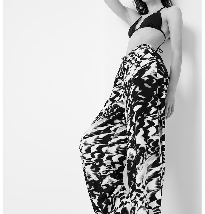 Плажен панталон с десен - Бял/Черен CALVIN KLEIN