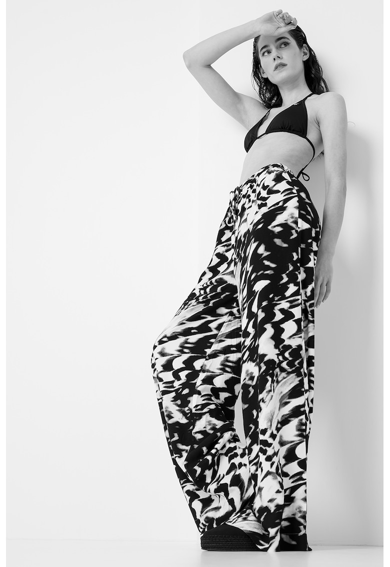 Плажен панталон с десен - Бял/Черен CALVIN KLEIN