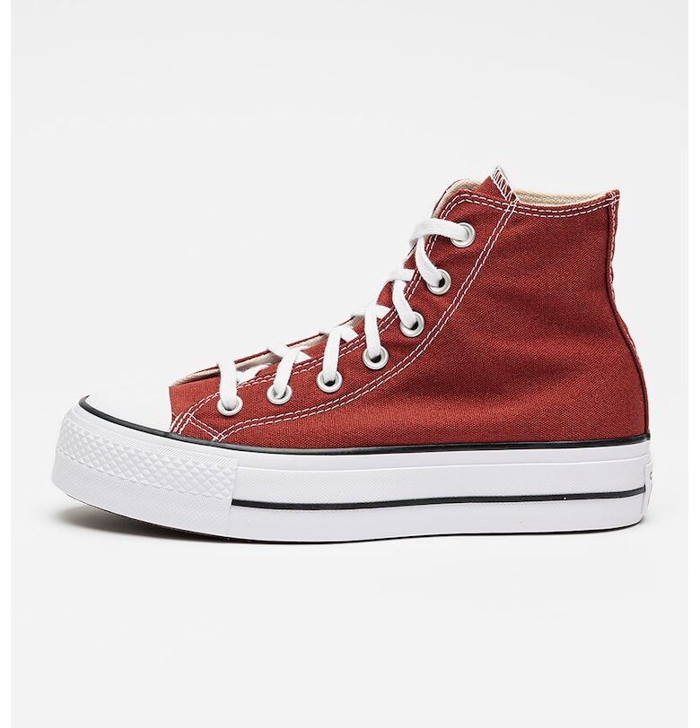 Платнени кецове Chuck Taylor All Star Lift с равна платформа - Керемидено червено Converse