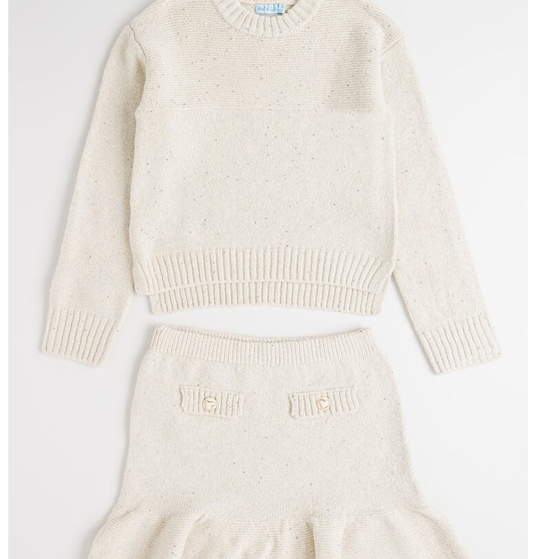Плетен пуловер и пола - Крем Abel  Lula
