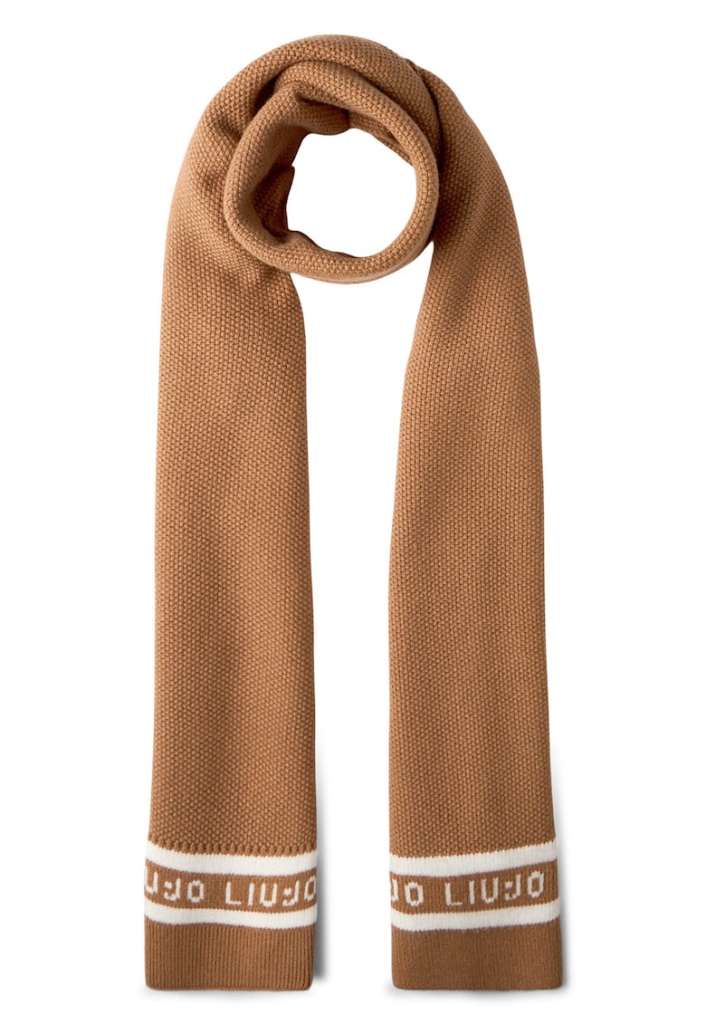 Плетен шал с лого - Карамел Liu Jo