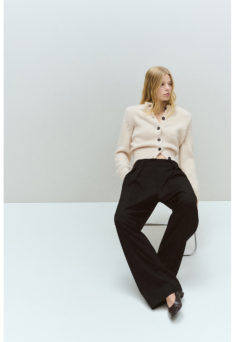 Плетена жилетка с копчета - Светло бежово Mango