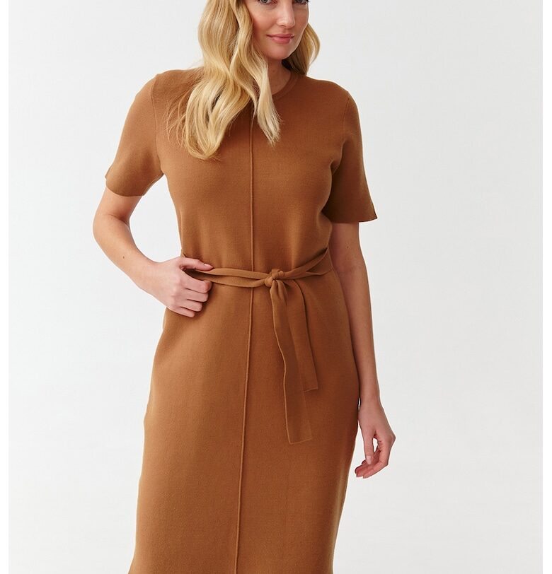 Плетена рокля Jennifer с колан - Карамел Tatuum