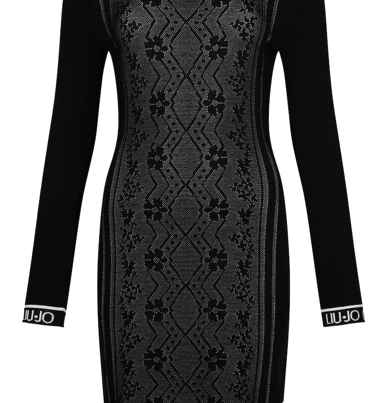 Плетена рокля с овално деколте - Черен Liu Jo