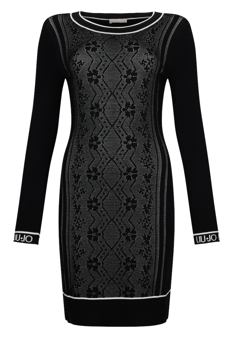 Плетена рокля с овално деколте - Черен Liu Jo