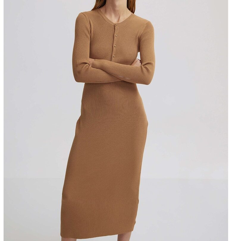 Плетена рокля с отвори - Кафяв/Карамел Ipekyol