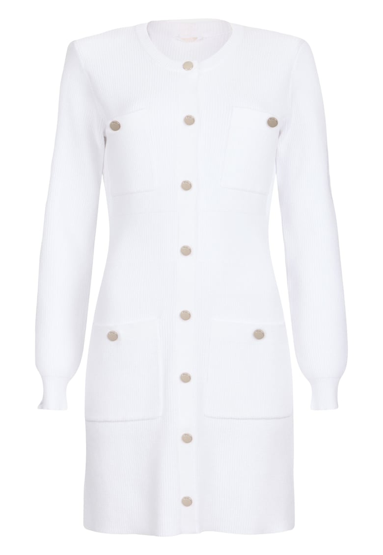 Плетена рокля с подплънки на раменете - Бял Liu Jo