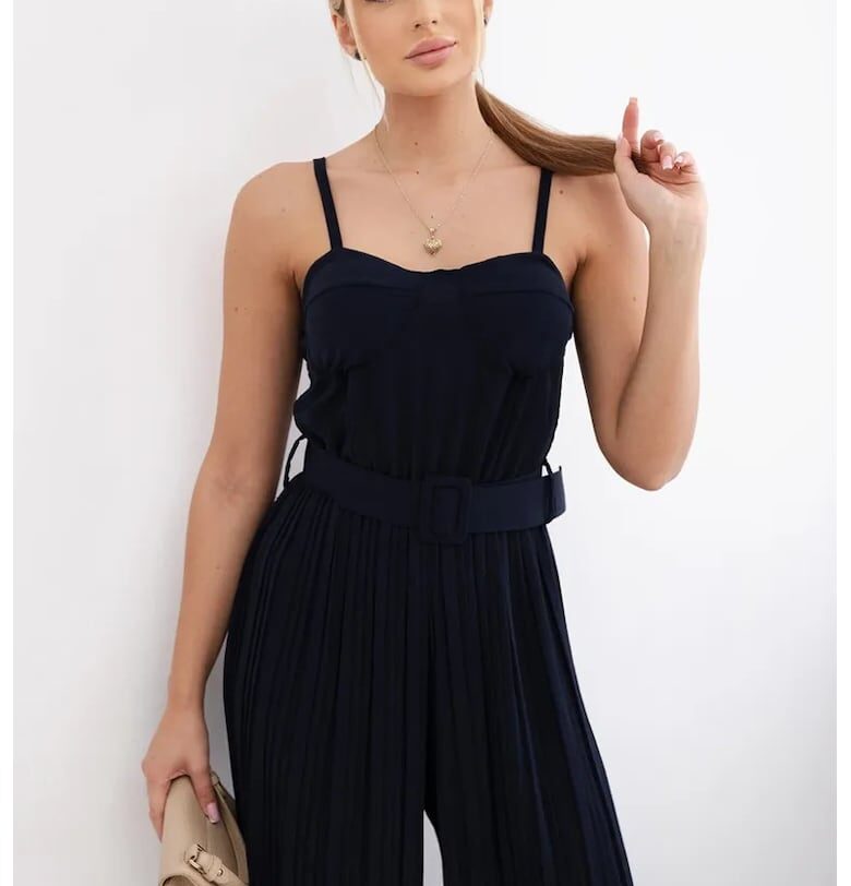 Плисиран гащеризон с тънки презрамки - Един размер Kesi