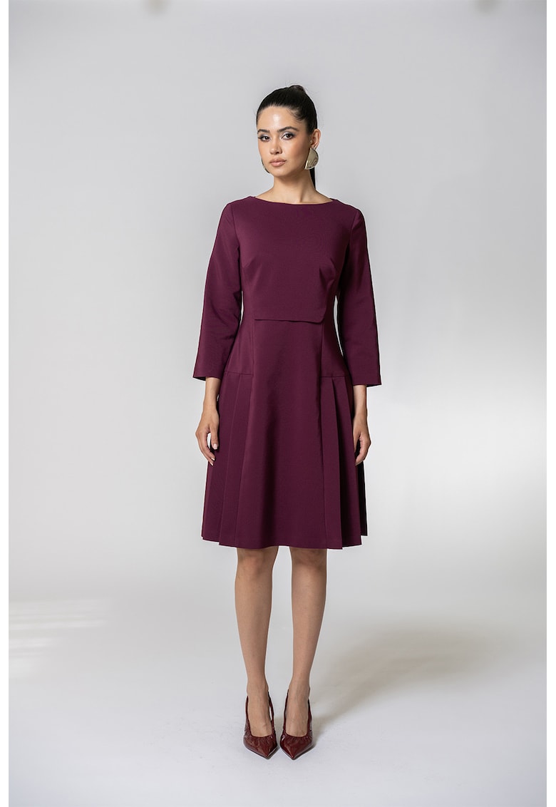 Плисирана рокля Bertina - Тъмновиолетов Hermosa