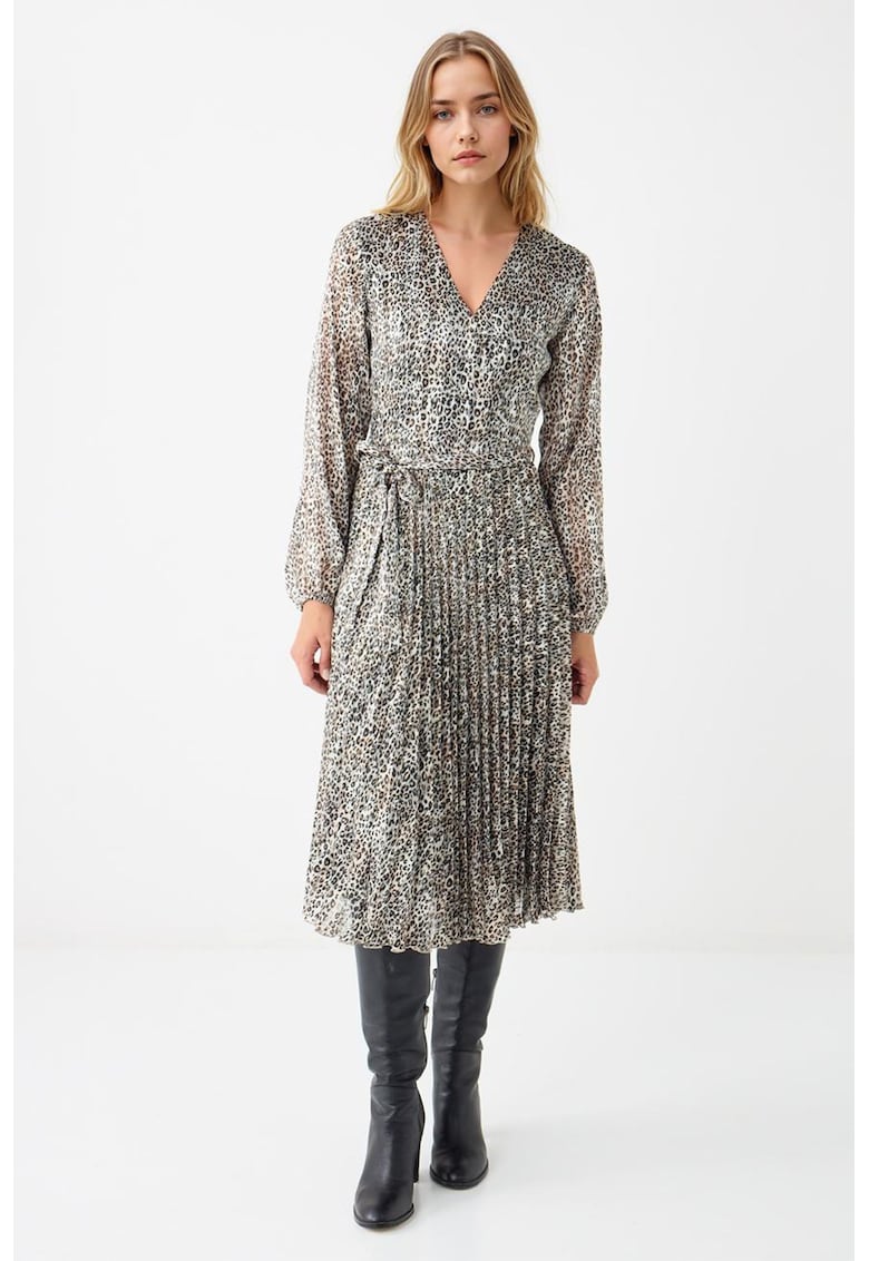 Плисирана рокля с принт - Черен/Сив JIMMY KEY