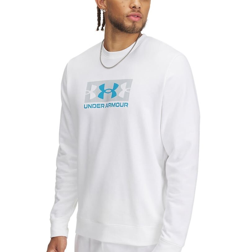 Плюшен суитшърт Rival с лого - Бял/Син Under Armour