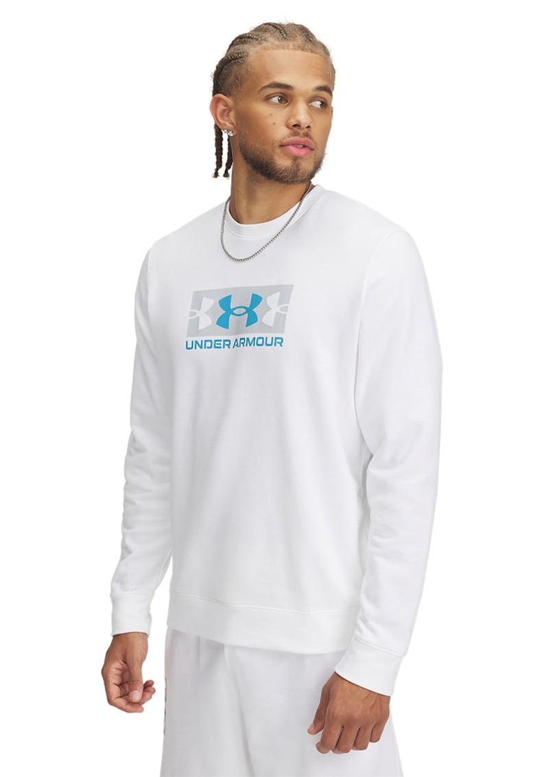 Плюшен суитшърт Rival с лого - Бял/Син Under Armour