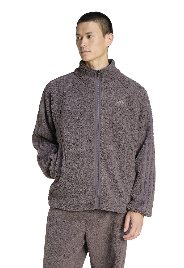 Плюшен суитшърт с джобове - Сиво-кафяв adidas Originals