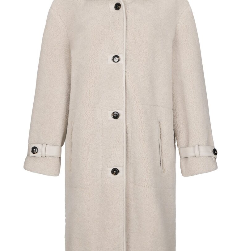 Плюшено палто с джобове - Светло бежово Liu Jo