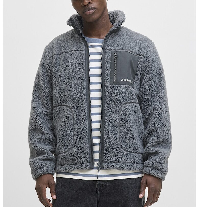 Плюшено яке с джобове - Пепеляво сиво Jack  Jones