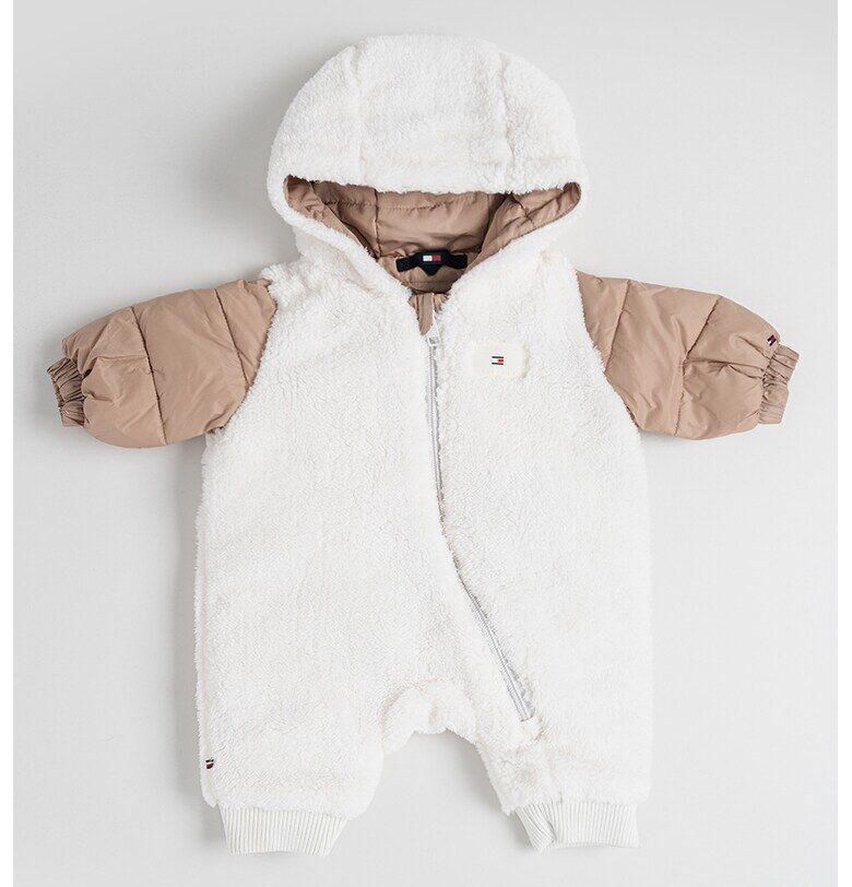 Подплатен гащеризон с качулка - Бял/Бежов Tommy Hilfiger