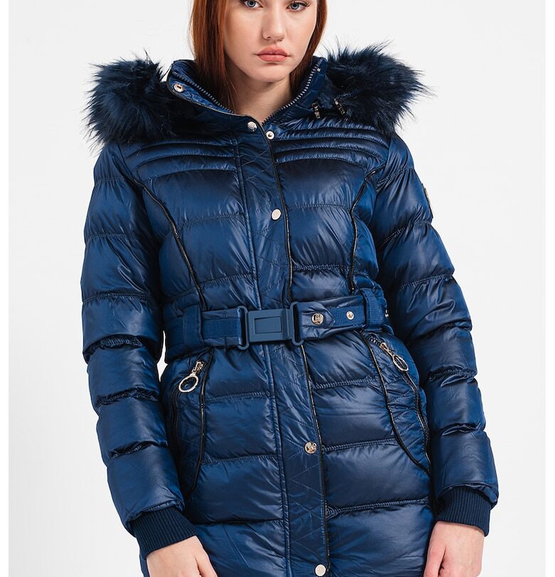 Подплатено зимно яке Aimeraude с качулка - Индигово синьо Geo Norway