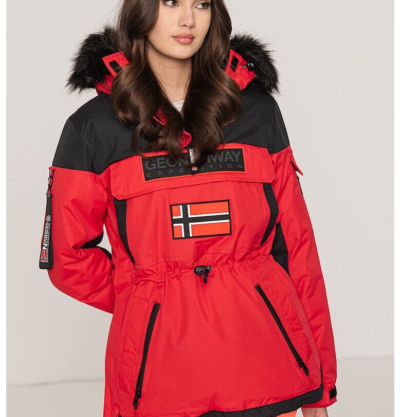 Подплатено зимно яке Bruna - Червен/Черен Geo Norway