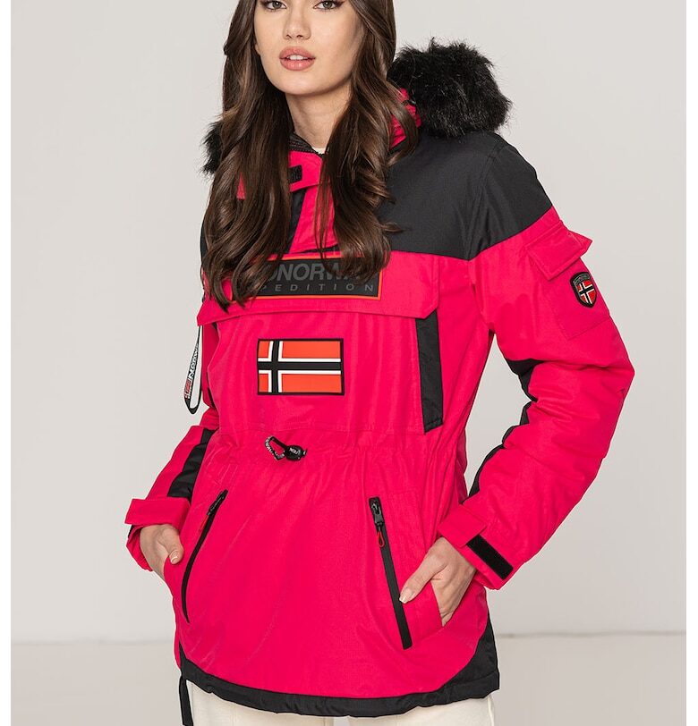 Подплатено зимно яке Bruna - Черен/Фуксия Geo Norway