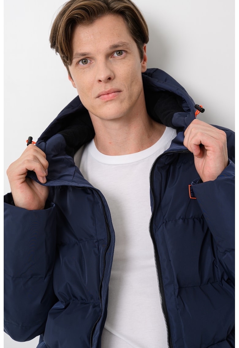 Подплатено зимно яке Caroli с качулка - Тъмносин Geographical Norway