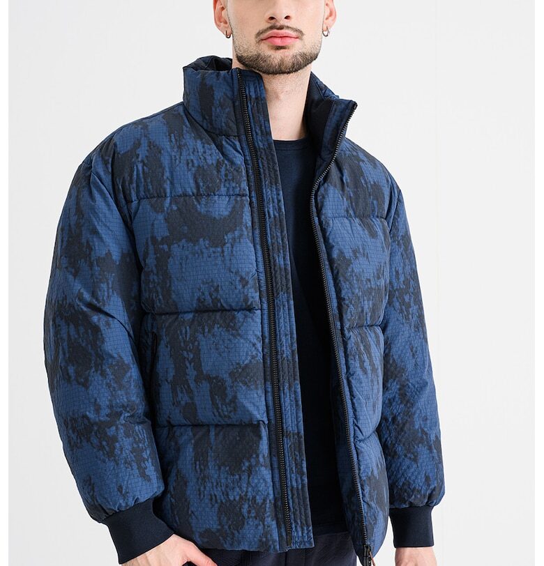 Подплатено зимно яке Oshin с капси - Черен/Тъмносин BOSS