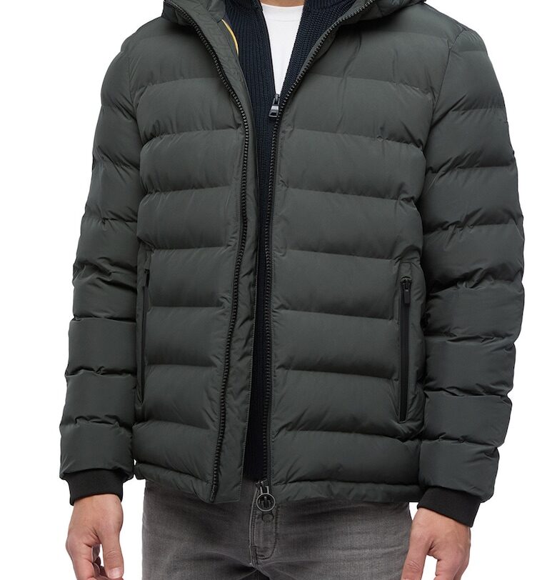 Подплатено зимно яке Spherica с качулка - Tъмносив Geox