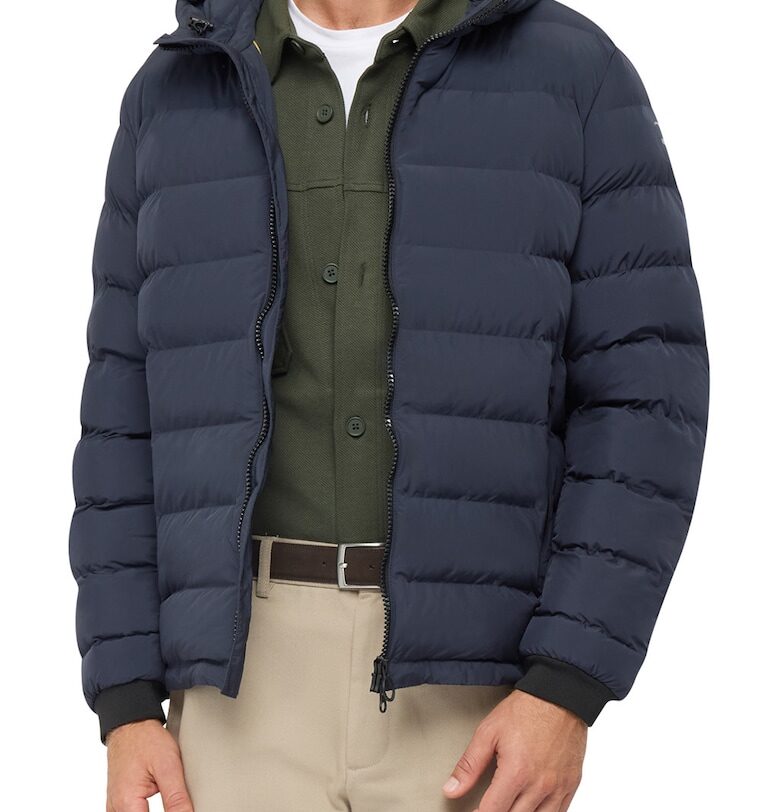 Подплатено зимно яке Spherica с качулка - Тъмносин Geox