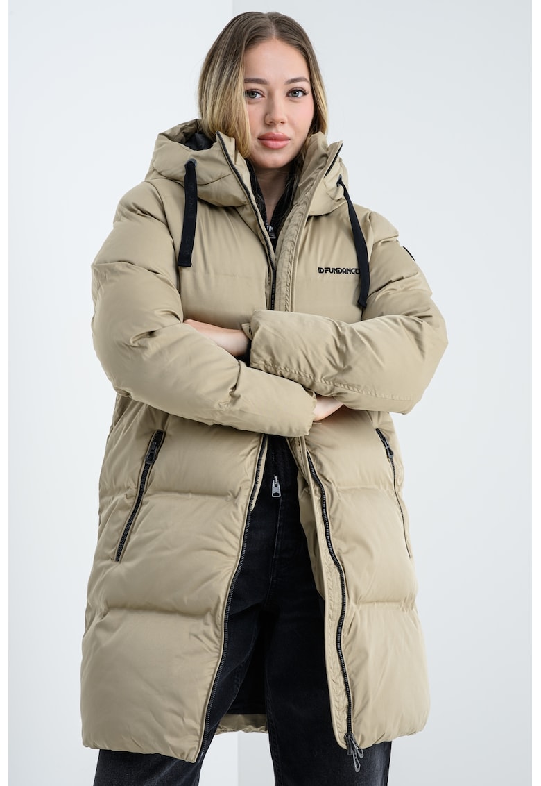 Подплатено зимно яке Vanessa с качулка - Бежов Fundango