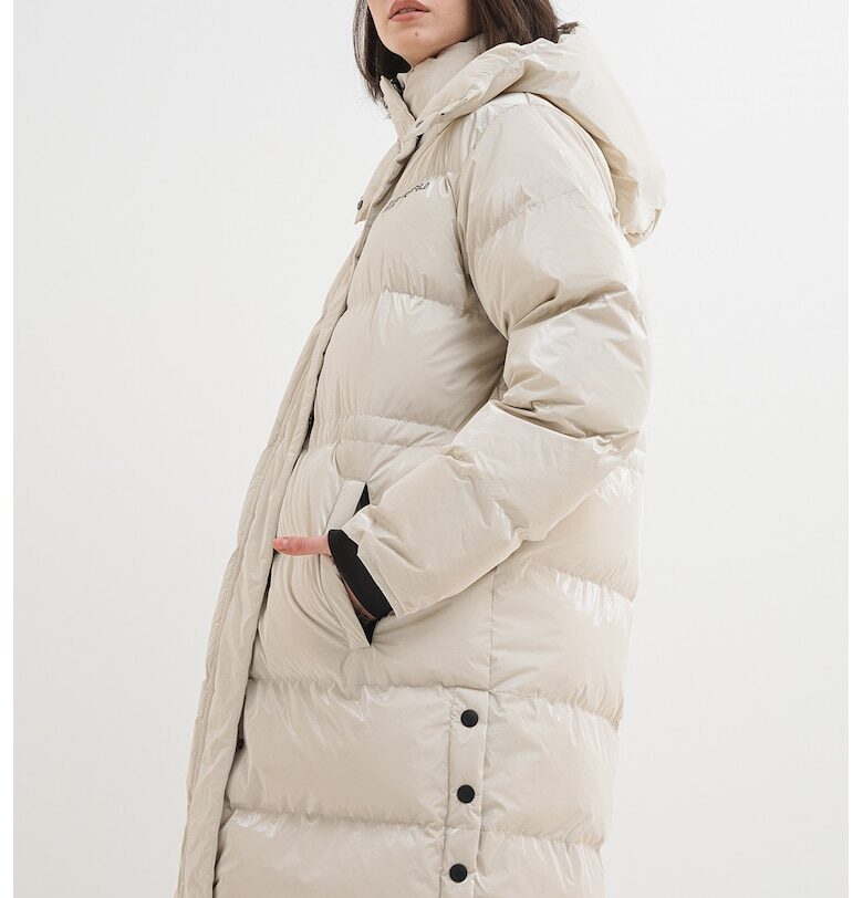 Подплатено зимно яке с качулка - Крем KARL LAGERFELD JEANS