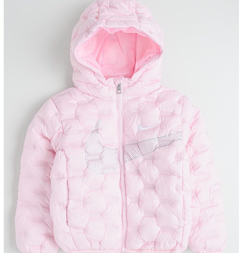 Подплатено зимно яке с качулка - Пастелнорозов Nike