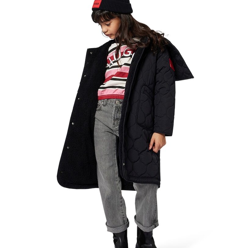 Прави дънки със захабен ефект - Tъмносив HUGO