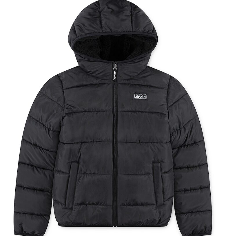 Подплатено зимно яке с качулка - Черен Levis