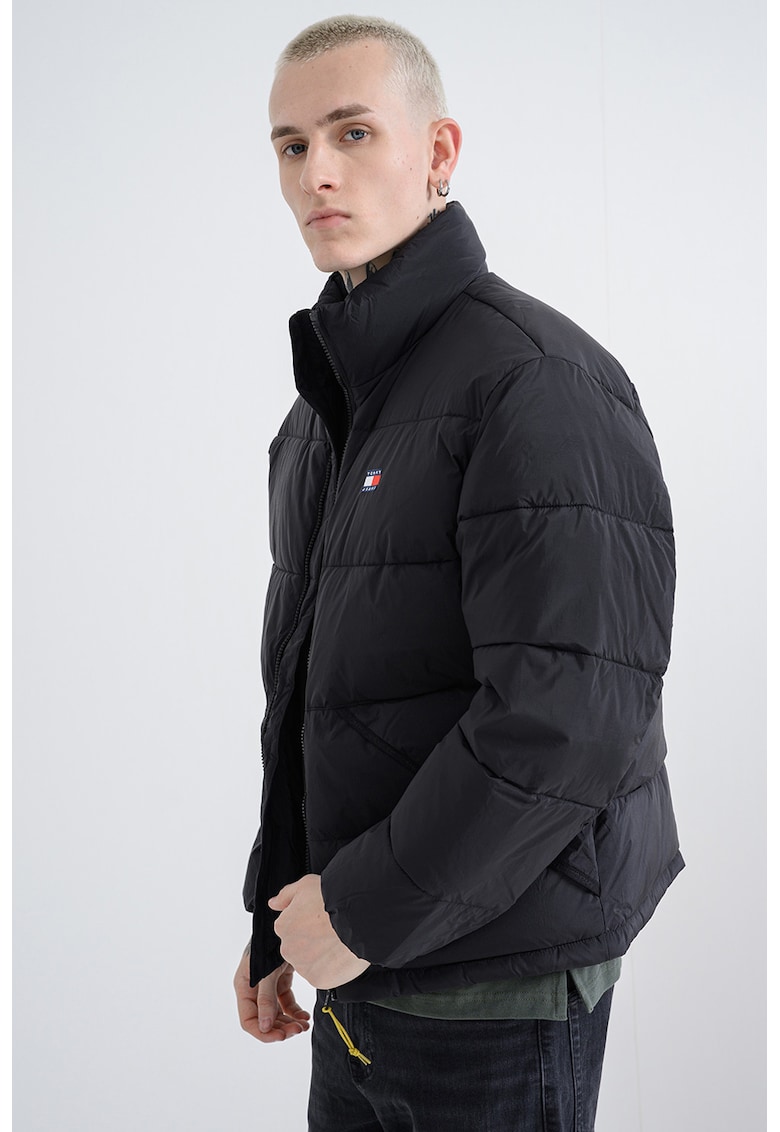 Подплатено зимно яке с лого - Черен Tommy Jeans