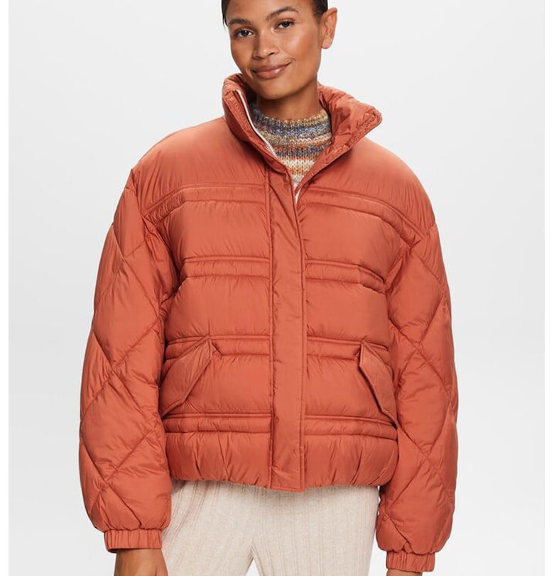 Подплатено зимно яке с цип - Персийски портокал Esprit