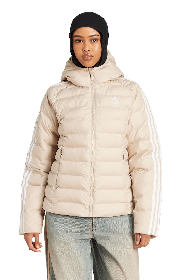 Подплатено слим зимно яке Adicolor - Светло бежово adidas Originals
