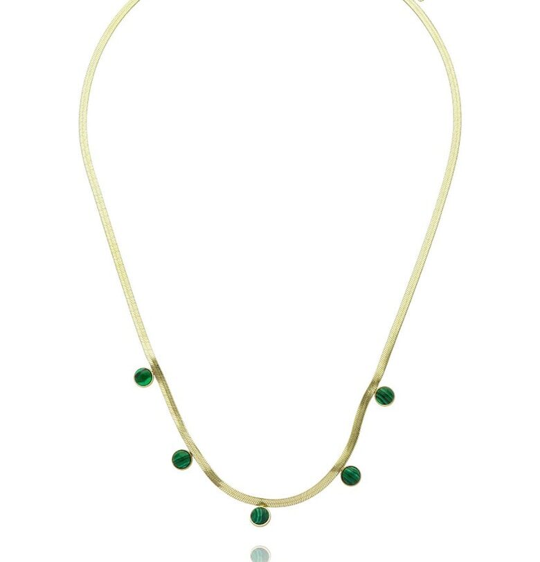 Позлатено колие със зелени камъни FN99905 Figl