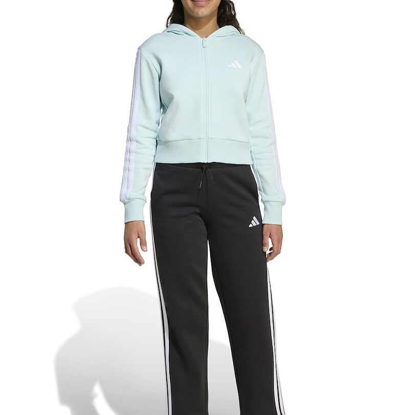 Поларен спортен екип с лого - Черен/Бледозелен adidas Sportswear