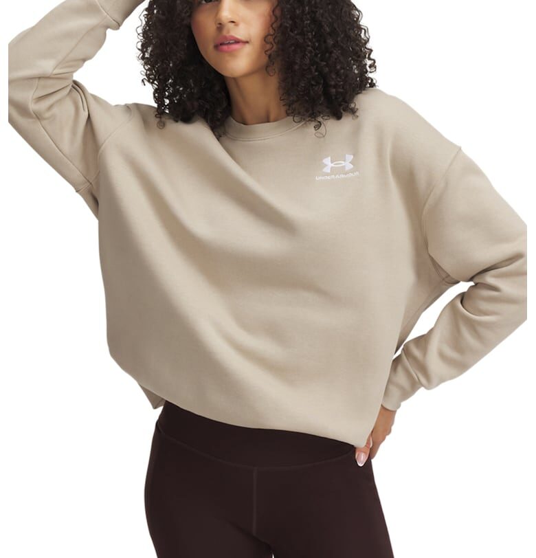 Поларен суитшърт Icon с паднали ръкави - Бял/Каки Under Armour