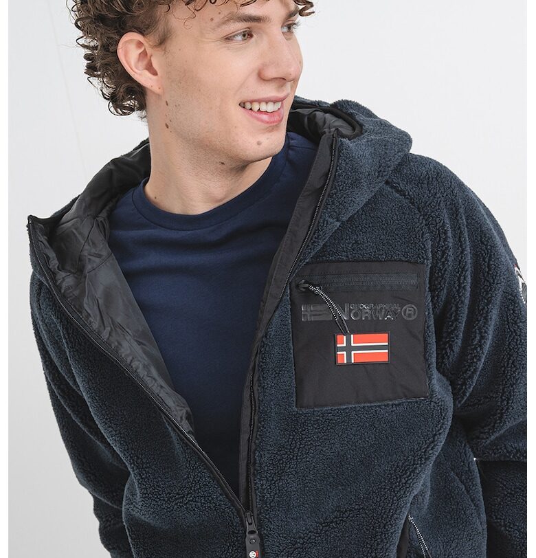 Поларено худи Udaf с джоб на гърдите - Тъмносин Geographical Norway