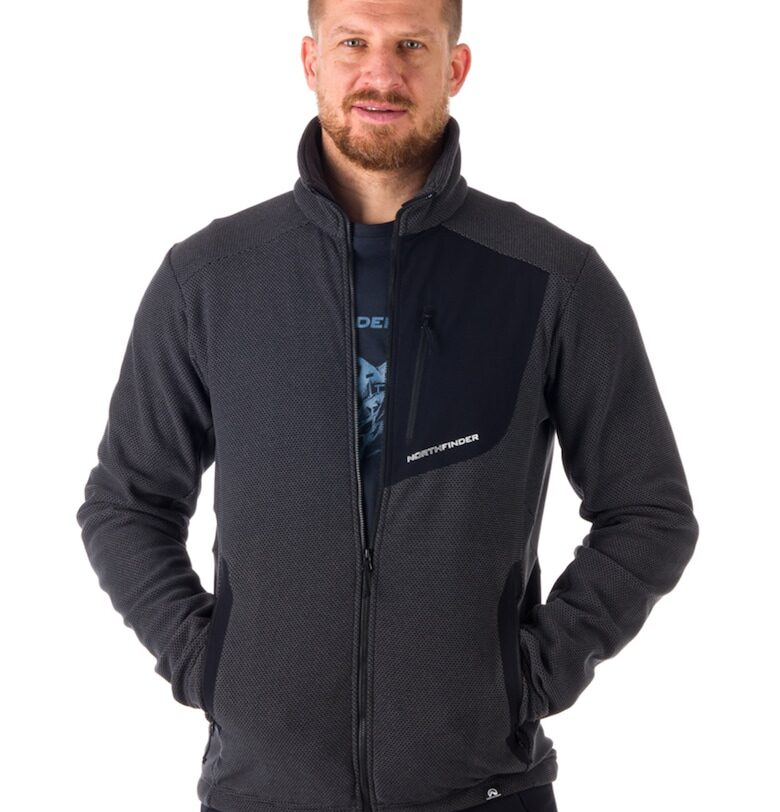 Поларено яке Bellamy с джобове встрани - Бял/Избеляло черно NORTHFINDER