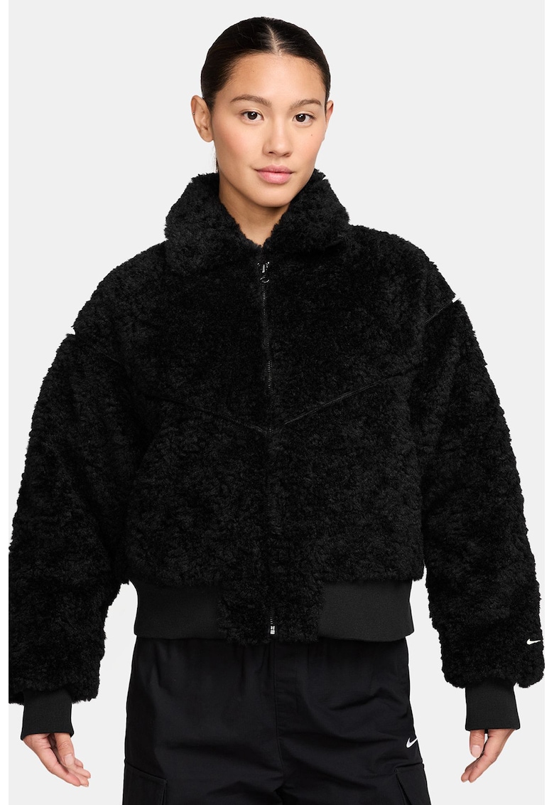 Поларено яке Sportwear с джобове встрани - Черен Nike